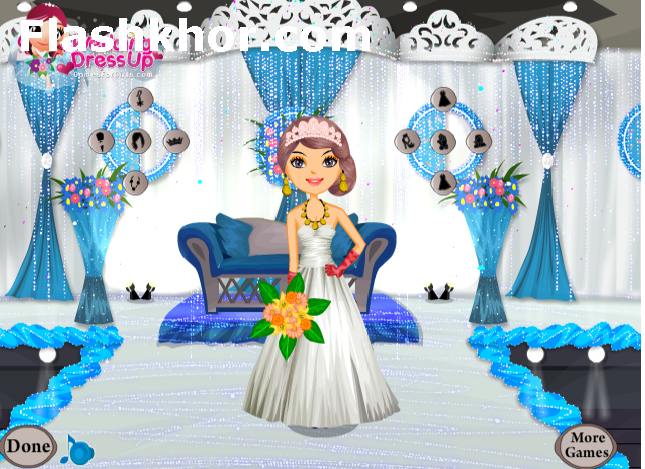 بازی آنلاین مدل لباس عروسی کریستالی - دخترانه فلش