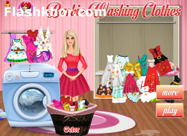 بازی آنلاین شستن لباس باربی دخترانه فلش
