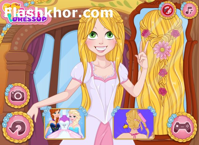 بازی آنلاین آرایش عروس گیسو کمند دخترانه فلش
