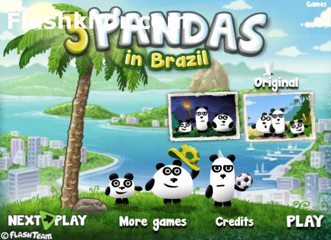 بازی آنلاین 3 پاندا در برزیل فکری فلش