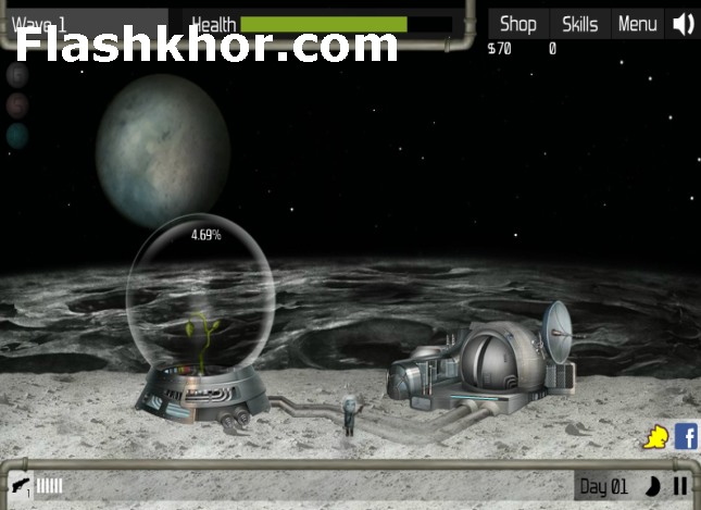بازی آنلاین فضایی تاسیسات هسته ای در ماه 2 تیراندازی فلش