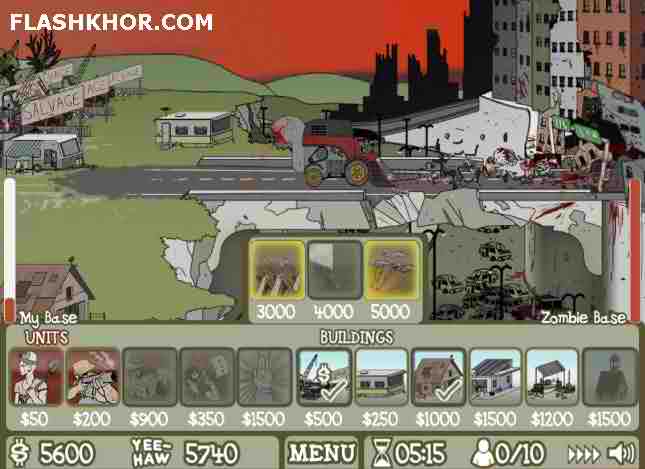 بازی آنلاین zombie trailer park فلش