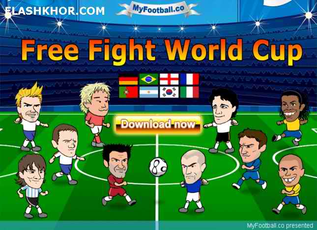 بازی آنلاین free fight world cup فوتبال فلش