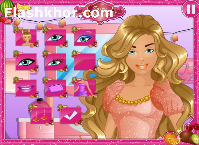 بازی آنلاین باربی آرایش و مدل لباس میوه ای فلش