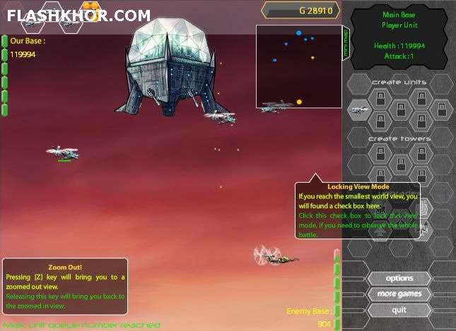 بازی آنلاین مهاجمان آسمانی فضایی فلش