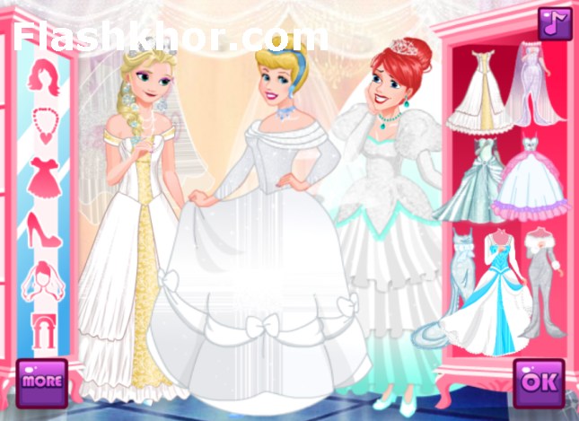 بازی عروسی سیندرلا و شاهزاده آنلاین دخترانه