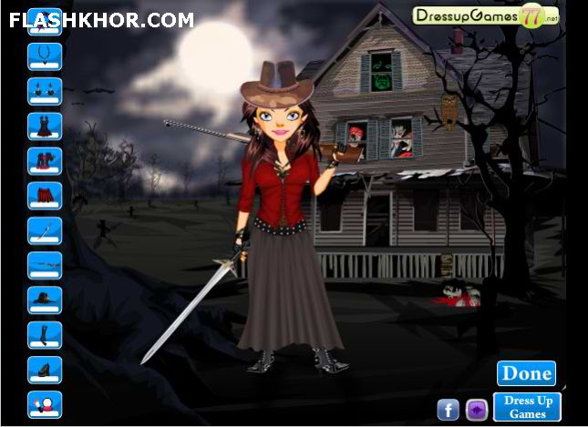 بازی آنلاین مدل لباس شکارچی خون آشام - دخترانه فلش