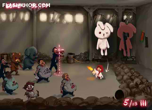 بازی آنلاین خرگوش و زامبی - تیر اندازی zombie فلش