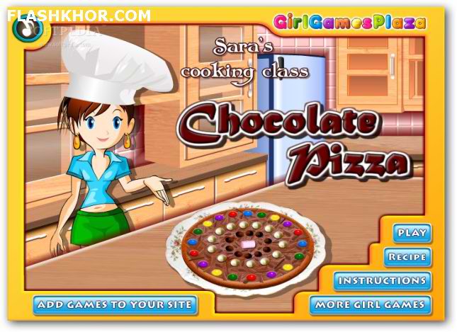 بازی آنلاین آشپزی پیتزای شکلاتی - دخترانه فلش