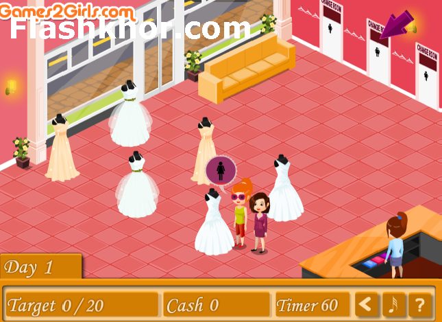 بازی آنلاین مدیریت فروشگاه لباس عروس لباس فروشی فلش